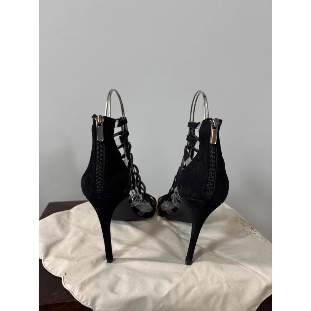 Bleecker & Bond Nightlux Faux Suede Strappy Gladiator Stiletto Heels Size 10M